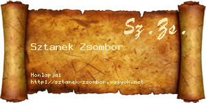 Sztanek Zsombor névjegykártya